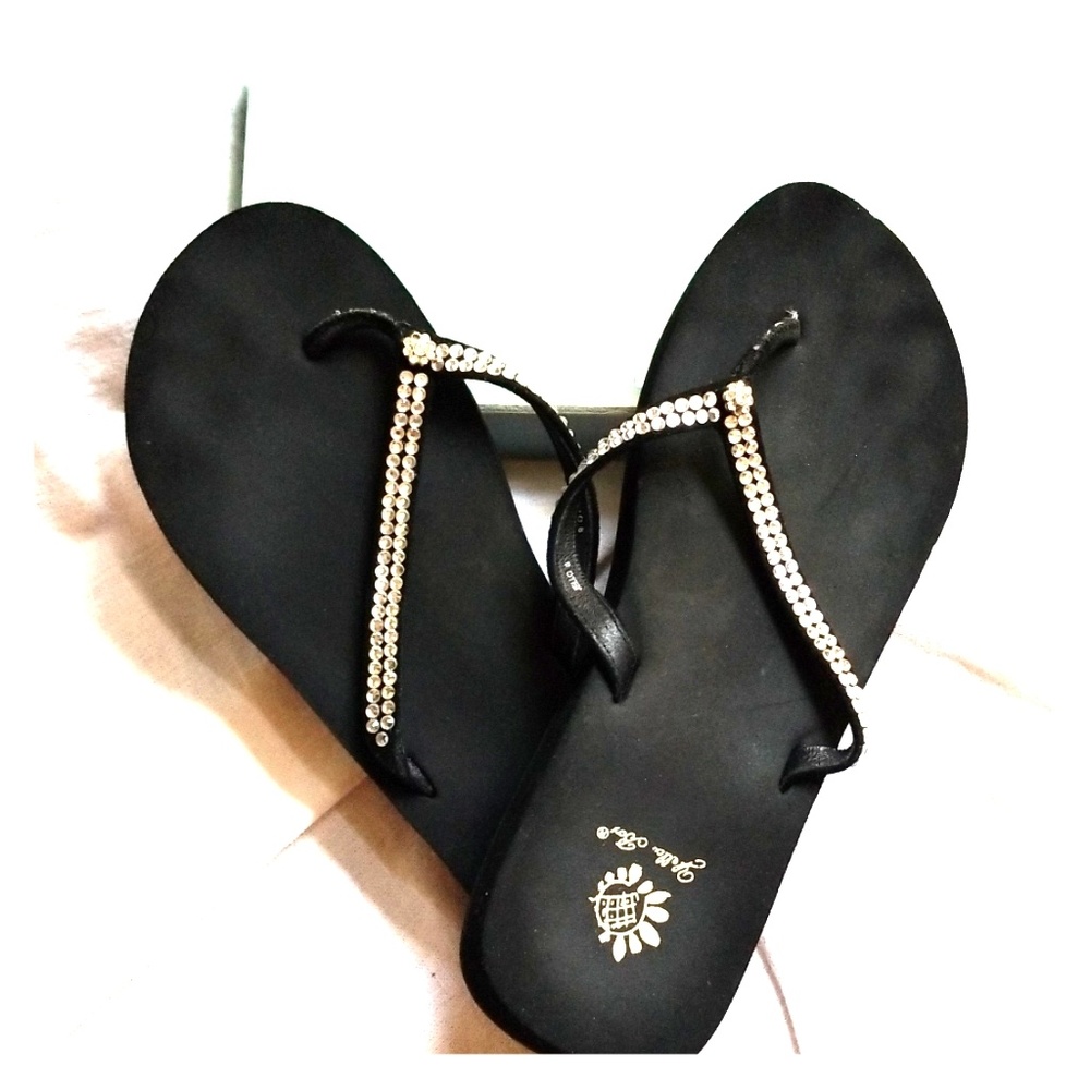 Yellow Box Bling Flip Flops Size 8